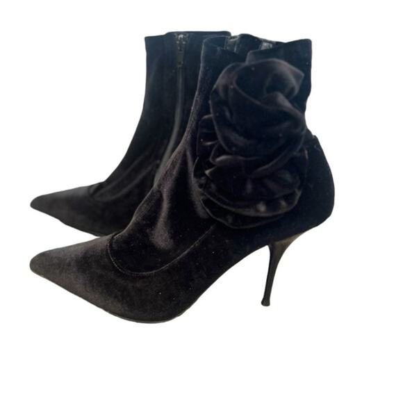 NWOT Jeffrey Campbell Florette Black Crushed Velvet Boots – Sz 8.5 - Picture 2 of 8